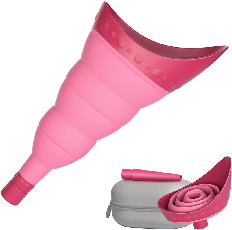 TRIPTIPS Pee Conch Foldable Female Urinal Device Portable Urinal for Women She Pee Cup for Women, Pee Funnel for Women Travel Stand to Pee Womens Urinal Funnel with Tube Case - Image 1